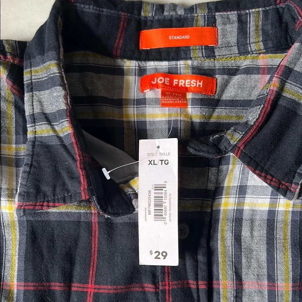 New Joe Fresh Multicolor Plaid Shirt Size XL - Picture 4 of 4